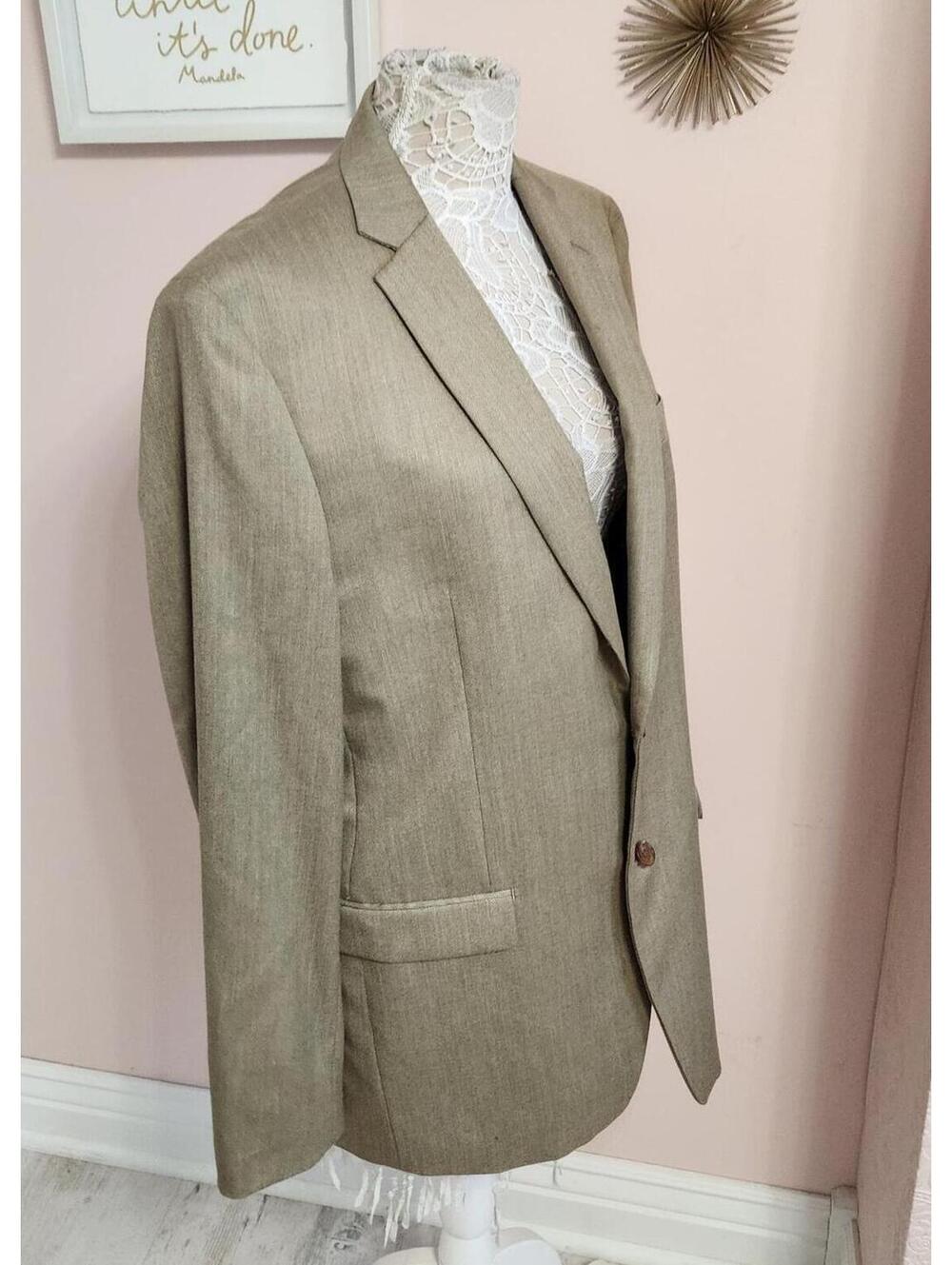 Lauren Ralph Lauren Men’s Tan Blazer Sport Coat Jacket 42L Paisley Lined